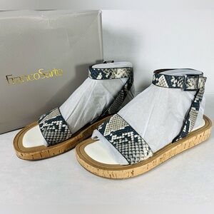 NIB Franco Sarto Women's Eden Ankle Strap Cork Sandal Size 7.5M